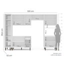 Ver imagem 3 de Cozinha Completa Modulada 320cm com Tampo e Cristaleira 5 Peças Pérola Yescasa