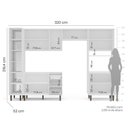Ver imagem 3 de Cozinha Completa Modulada 320cm com Tampo e Cristaleira 5 Peças Pérola Yescasa