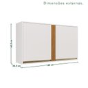 Ver imagem 3 de Armário Aéreo para Cozinha 2 Portas Pérola Branco/Cinamomo