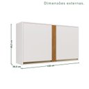 Ver imagem 3 de Armário Aéreo para Cozinha 2 Portas Pérola Branco/Cinamomo