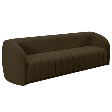 Sofá Living Decorativo 3 Lugares 252cm Meris M22 Veludo Marrom - Mpozenato