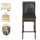 Ver imagem 5 de Mesa Bistrô e 4 Banquetas Roma Marrom Corda Estofado 9 Trama Preto