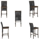 Ver imagem 2 de Mesa Bistrô e 4 Banquetas Roma Marrom Corda Estofado 9 Trama Preto