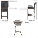 Ver imagem 3 de Mesa Bistrô e 4 Banquetas Roma Marrom Corda Estofado 9 Trama Preto