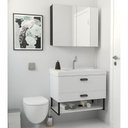 Ver imagem 2 de Armário Espelheira Boston 2 Portas MDF-MDP 80cm Preto Venturi