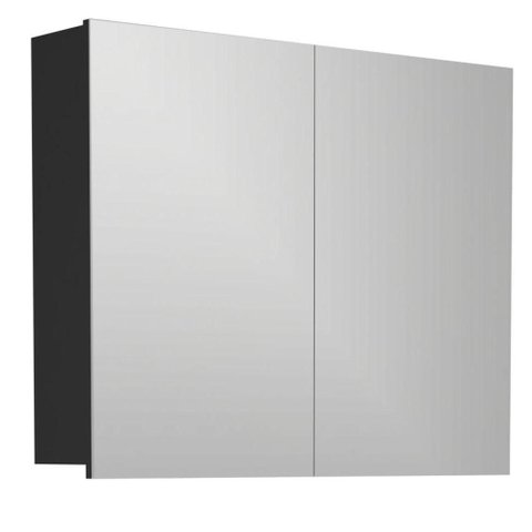 Armário Espelheira Boston 2 Portas MDF-MDP 80cm Preto Venturi