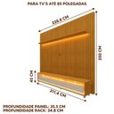 Ver imagem 4 de Rack Com Painel Com Rodízio Para Sala 85 Polegadas Naturale Off White Nobre Gelius
