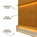 Ver imagem 3 de Rack Com Painel Com Rodízio Para Sala 85 Polegadas Naturale Off White Nobre Gelius