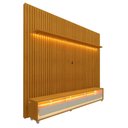 Ver imagem 2 de Rack Com Painel Com Rodízio Para Sala 85 Polegadas Naturale Off White Nobre Gelius