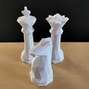 Ver imagem 2 de Estatuetas Rei, Rainha E Cavalo - Peças decorativas De Xadrez - Decoração:Branco