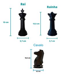 Estatuetas Rei, Rainha E Cavalo - Peças decorativas De Xadrez - Decoração:Branco - 3
