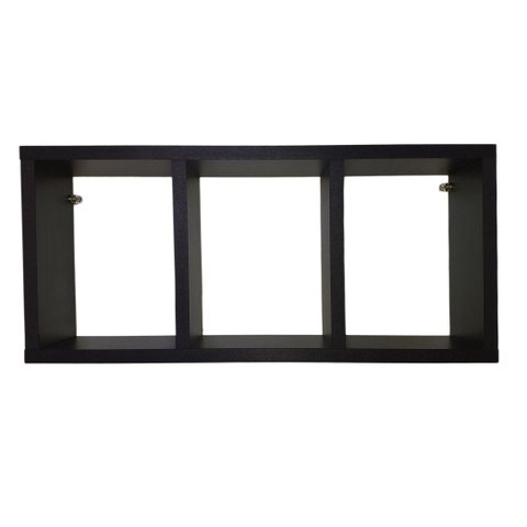 Nicho Triplo Decoração - para Banheiro Cozinha Sala Quarto 50x23x10 - Preto Tx