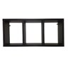 Nicho Triplo Decoração - para Banheiro Cozinha Sala Quarto 50x23x10 - Preto Tx - 1