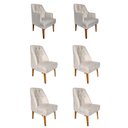 Ver imagem 1 de Kit 4 Cadeiras Paris + 2 Paris Retro Suede Bege Dominic Decor