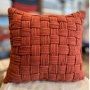 Ver imagem 1 de Capa de Almofada Rústica Trançada 5 Tiras em Algodão Terra Cota