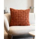 Ver imagem 2 de Capa de Almofada Rústica Trançada 5 Tiras em Algodão Terra Cota