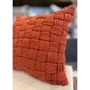 Ver imagem 3 de Capa de Almofada Rústica Trançada 5 Tiras em Algodão Terra Cota
