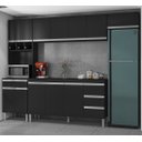 Ver imagem 1 de Cozinha Modulada 4 Peças Andréia 280cm Preto com Tampo Ajl