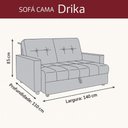 Ver imagem 4 de Sofá Cama Reclinável 2 Lugares com Almofadas 140 Lag Drika Matrix