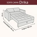 Ver imagem 5 de Sofá Cama Reclinável 2 Lugares com Almofadas 140 Lag Drika Matrix
