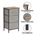 Ver imagem 3 de Comoda Armario Organizadora 3 Gavetas Porta Objetos Roupa Livro Sapato Quarto Sala Casa Closet Banhe