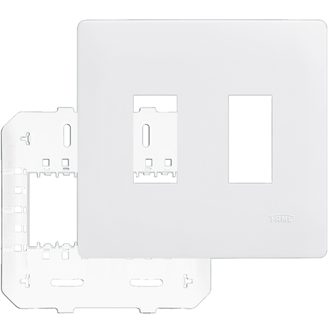 Placa com Suporte 4""x4"" 2 Módulos Verical - 3640 - Fame Placa C/suporte 4x4 2 Modulos Vertical 003
