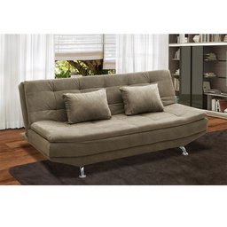 Sofá Cama Valencia 3 Lugares Reclinável Bege - Shop das Cabeceiras - 2