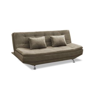 Sofá Cama Valencia 3 Lugares Reclinável Bege - Shop das Cabeceiras