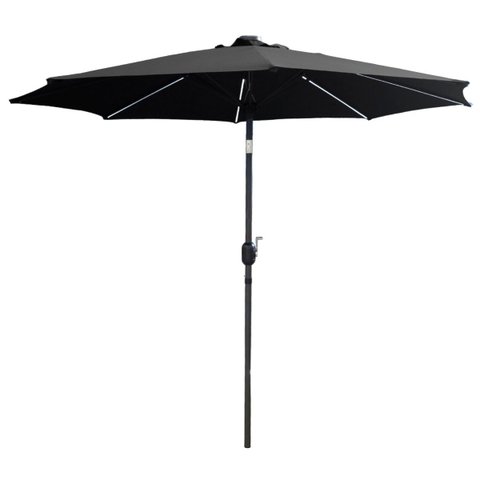 Ombrelone Base Central Redondo 2,7m Alumínio com Led 8 Varetas Piscina Importway Iwobcl-270 Cinza