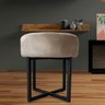 Puff Decorativo Madrid Base Preto Assento Suede Capuccino - Ruotolo Decor - 2