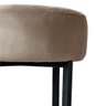 Puff Decorativo Madrid Base Preto Assento Suede Capuccino - Ruotolo Decor - 4