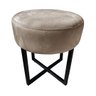 Puff Decorativo Madrid Base Preto Assento Suede Capuccino - Ruotolo Decor - 3