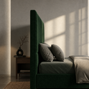 Ver imagem 4 de Cabeceira Luzzi Decor para Cama Box Viúva Tamanho 1.28 -Suede Verde
