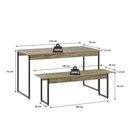 Ver imagem 4 de Mesa de Jantar com 2 Bancos Estilo Industrial Tub Carvalho / Est.preta