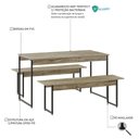 Ver imagem 5 de Mesa de Jantar com 2 Bancos Estilo Industrial Tub Carvalho / Est.preta