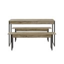 Ver imagem 1 de Mesa de Jantar com 2 Bancos Estilo Industrial Tub Carvalho / Est.preta