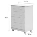 Ver imagem 4 de Cômoda Infantil Peroba Júnior Simples MDF Branco 4 Gavetas