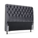 Ver imagem 2 de Cabeceira de Cama Box Queen 158 Cm Padua Casavezi Suede Veludo Cinza Escuro