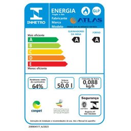 Fogão 4 Bocas Branco com Mesa Inox Atlas Mônaco Top Bivolt - 7
