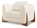 Ver imagem 3 de Poltrona Decorativa New para Sala Pés Madeira Linho Bege Bz Home Decor