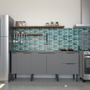 Ver imagem 2 de Gabinete de Cozinha Para Pia de 180 em Madeira Cisne 2 Gavetas Cinza - Cozimax