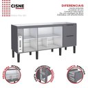 Ver imagem 3 de Gabinete de Cozinha Para Pia de 180 em Madeira Cisne 2 Gavetas Cinza - Cozimax