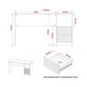 Ver imagem 4 de Mesa Escrivaninha Casal C/ Gaveteiro Ripado Me4174 Amêndoa - Tecno Mobili