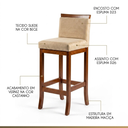Ver imagem 4 de Conjunto 02 Banquetas Alta em Madeira Maciça Paris Marrom/Pinhão