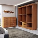 Ver imagem 5 de Guarda-roupa Casal Aiden 6 Portas 2 Gavetas com Cômoda 10 Gavetas Cinamomo - Panorama Móveis