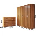 Ver imagem 4 de Guarda-roupa Casal Aiden 6 Portas 2 Gavetas com Cômoda 10 Gavetas Cinamomo - Panorama Móveis