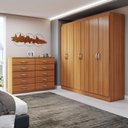 Ver imagem 1 de Guarda-roupa Casal Aiden 6 Portas 2 Gavetas com Cômoda 10 Gavetas Cinamomo - Panorama Móveis