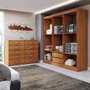Ver imagem 2 de Guarda-roupa Casal Aiden 6 Portas 2 Gavetas com Cômoda 10 Gavetas Cinamomo - Panorama Móveis
