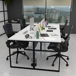 Estação de Trabalho Mesa Plataforma Industrial 4 Lugares Office - 4