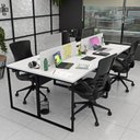 Ver imagem 1 de Estação de Trabalho Mesa Plataforma Industrial 4 Lugares Office